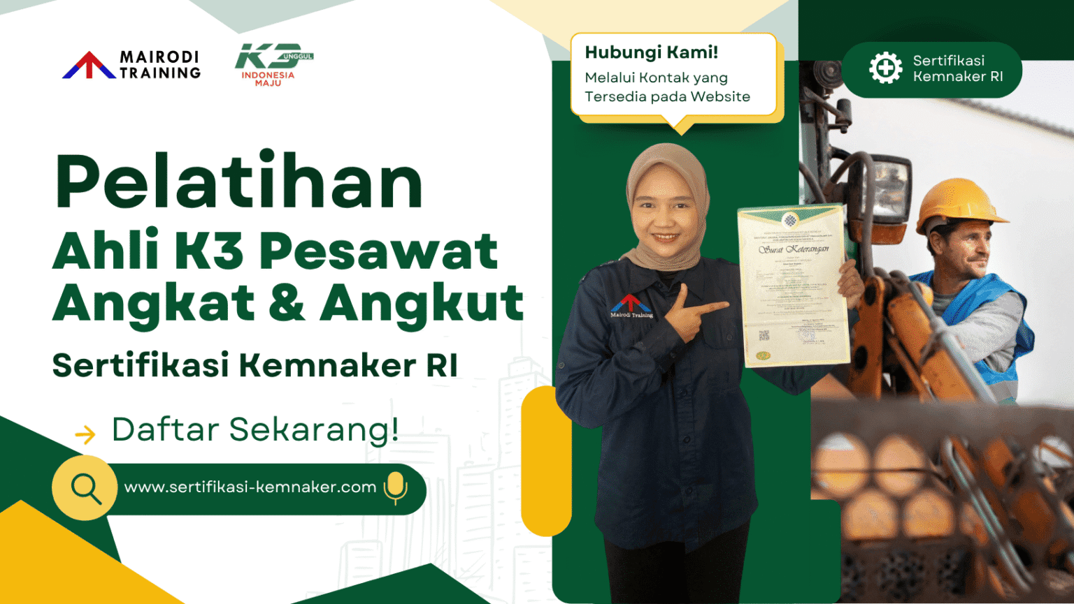Ahli K3 Pesawat Angkat dan Angkut Sertifikasi Kemnaker RI